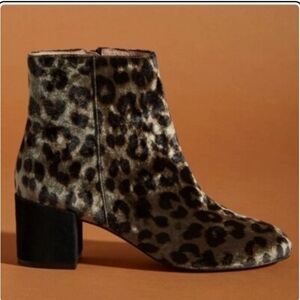 Anthropologie Animal Print Ankle Boots